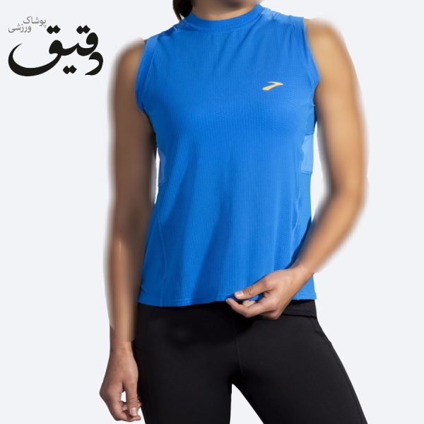 تاپ ورزشی بروکس زنانه Brooks Atmosphere sleeveles آبی