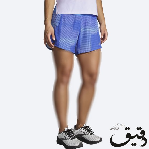 شلوارک ورزشی زنانه بروکس Brooks Chaser 7 Short آبی طرح دار