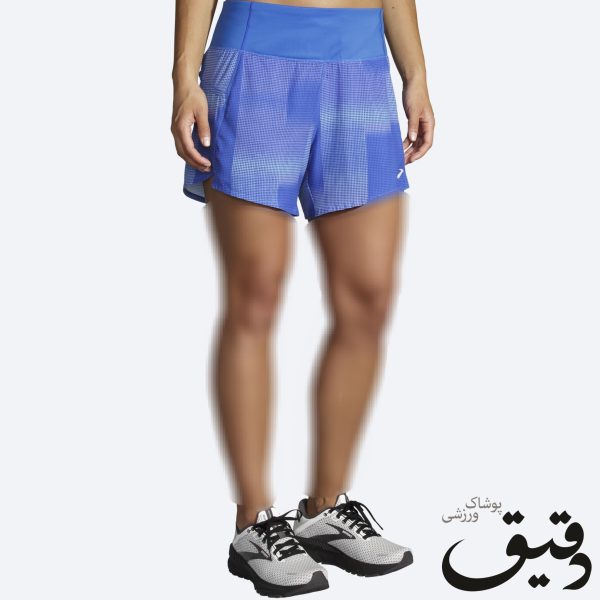 شلوارک ورزشی زنانه بروکس Brooks Chaser 7 Short آبی طرح دار