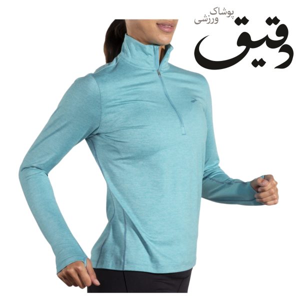 نیم زیپ ورزشی بروکس زنانه Brooks Dash ½ Zip آبی یخی