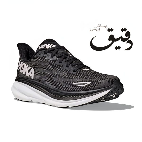 کتونی ورزشی هوکا کلیفتون HOKA CLIFTON 9 مشکی سفید 2/3 44