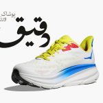 کتونی ورزشی هوکا کلیفتون HOKA CLIFTON 9 سفید بند رنگی سایز 2/3 42