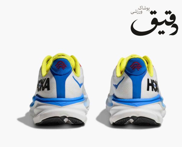 کتونی ورزشی هوکا کلیفتون HOKA CLIFTON 9 سفید بند رنگی سایز 2/3 42