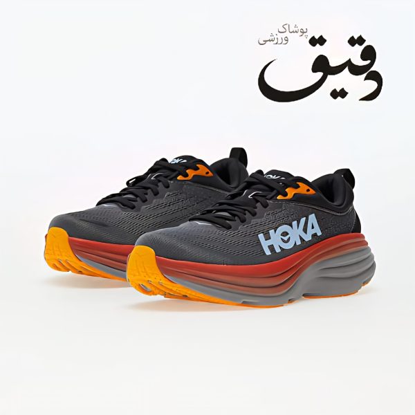 کفش کتونی ورزشی هوکا Hoka Bondi 8 طوسی تیره 1/2 39