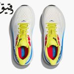 کتونی ورزشی هوکا کلیفتون HOKA CLIFTON 9 سفید بند رنگی سایز 2/3 42