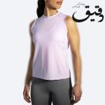 تاپ ورزشی بروکس زنانه Brooks Atmosphere sleeveles صورتی کمرنگ سایز M