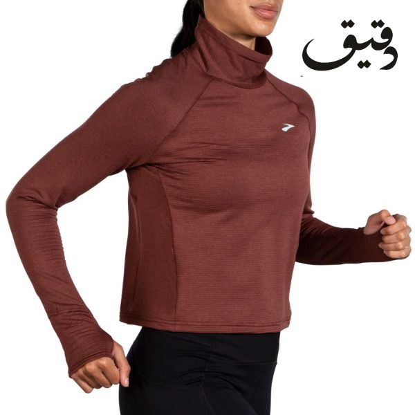 بلوز ورزشی بروکس زنانه BROOKS NOTCH THERMAL LONG SLEEVE قهوه ایی