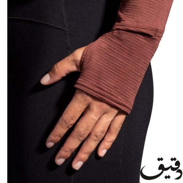 بلوز ورزشی بروکس زنانه BROOKS NOTCH THERMAL LONG SLEEVE قهوه ایی