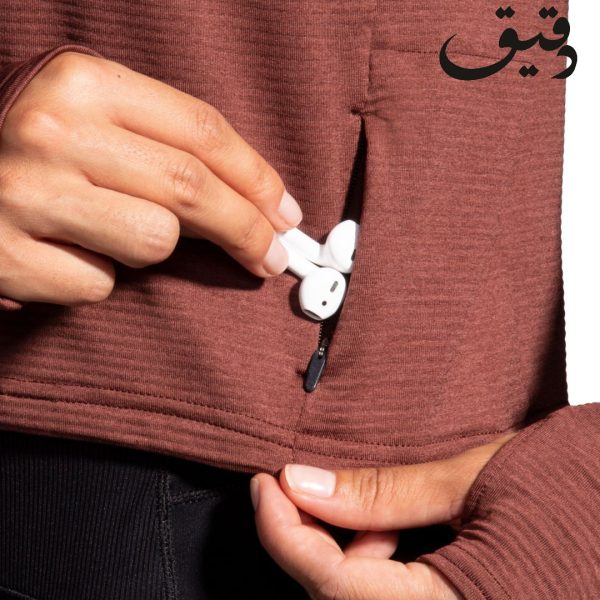 بلوز ورزشی بروکس زنانه BROOKS NOTCH THERMAL LONG SLEEVE قهوه ایی