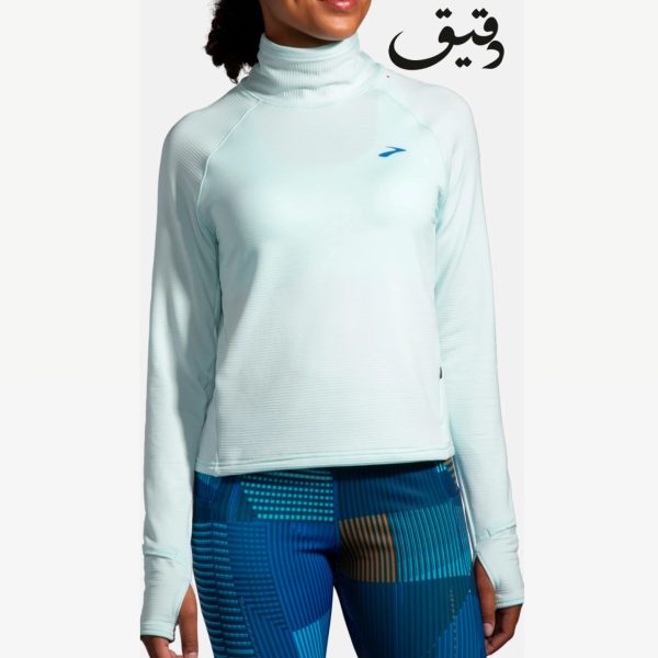 بلوز ورزشی بروکس زنانه BROOKS NOTCH THERMAL LONG SLEEVE آبی یخی